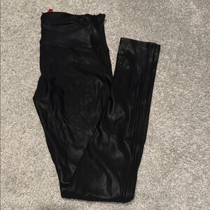 SPANX Black faux leather Leggings